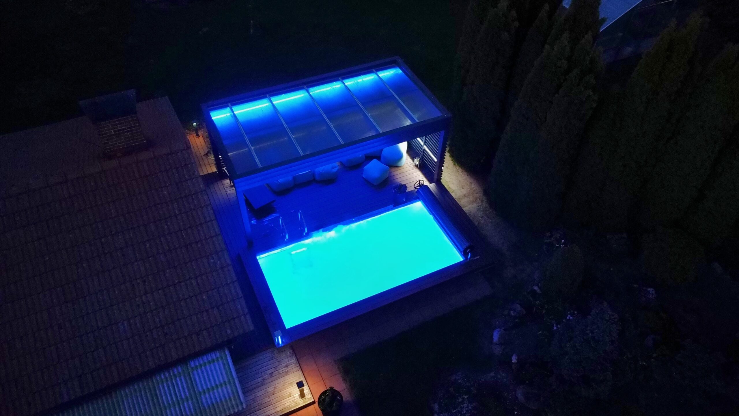 well-distributed pool lighting
