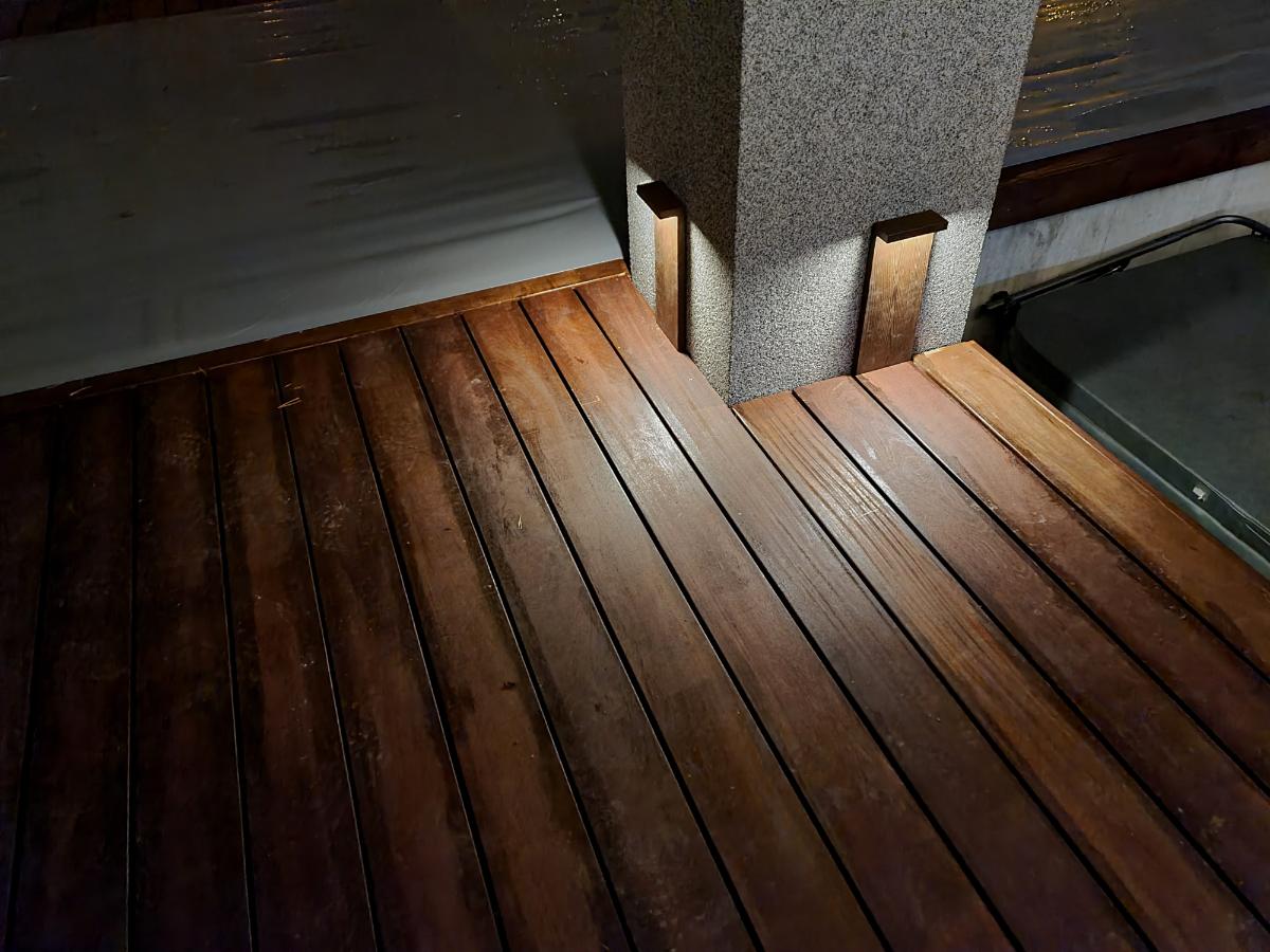 minimalistic and modern terrace patio lighting