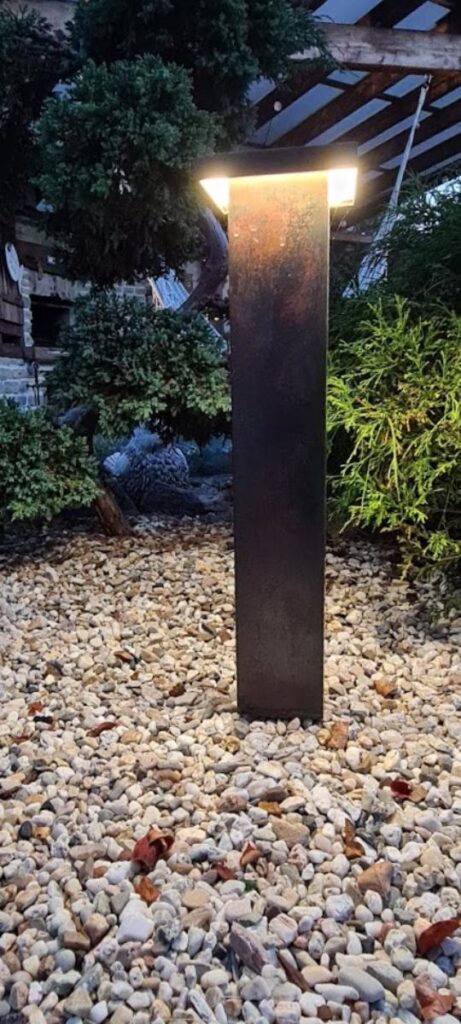 copper bollard garden lights