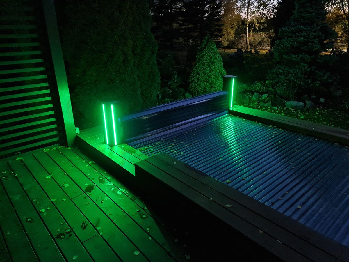 unusual pool patio lighting